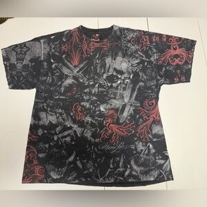 Miami Ink 2009 black skull graphic t-shirt